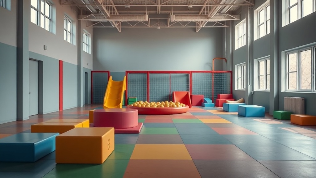 Quiet indoor play space with soft equipment