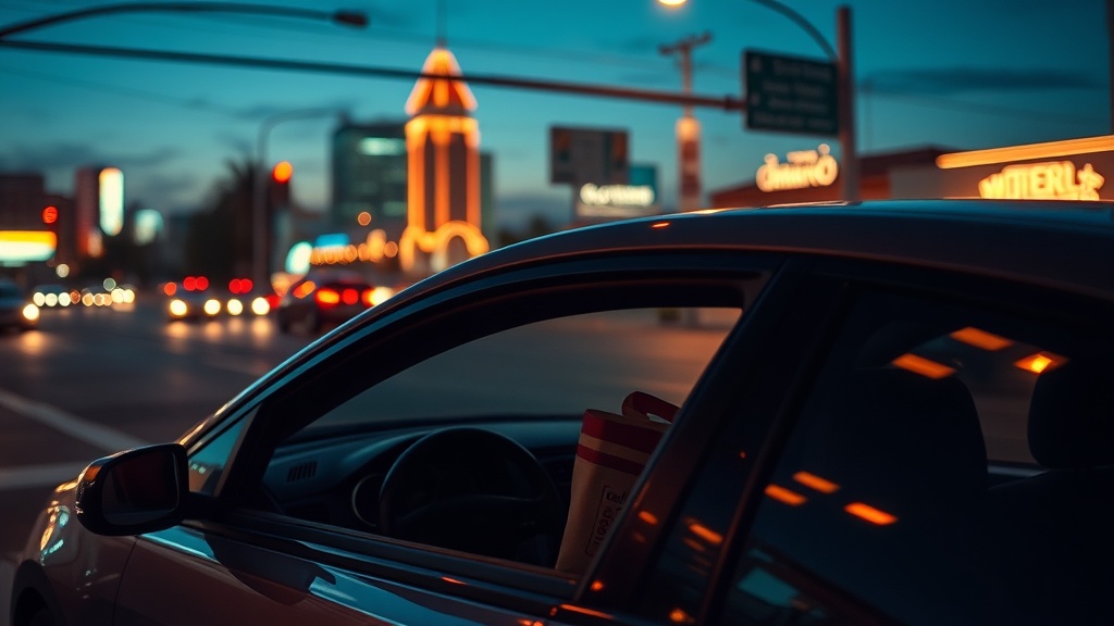Food delivery car at Phoenix intersection