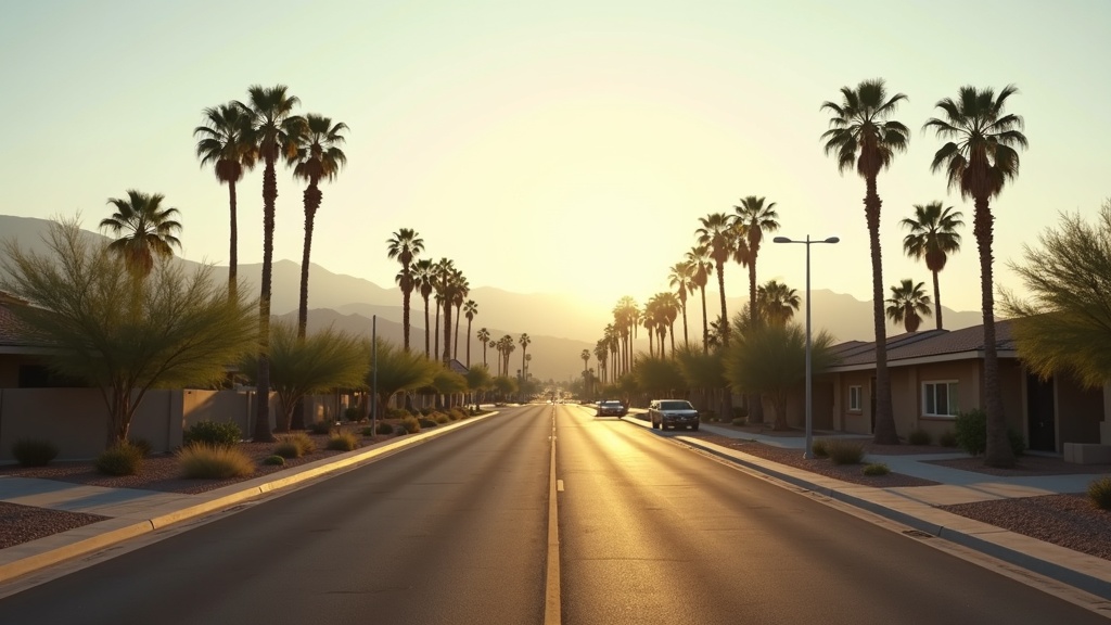 Suburban boulevard in Surprise, Arizona in the northwest Valley
