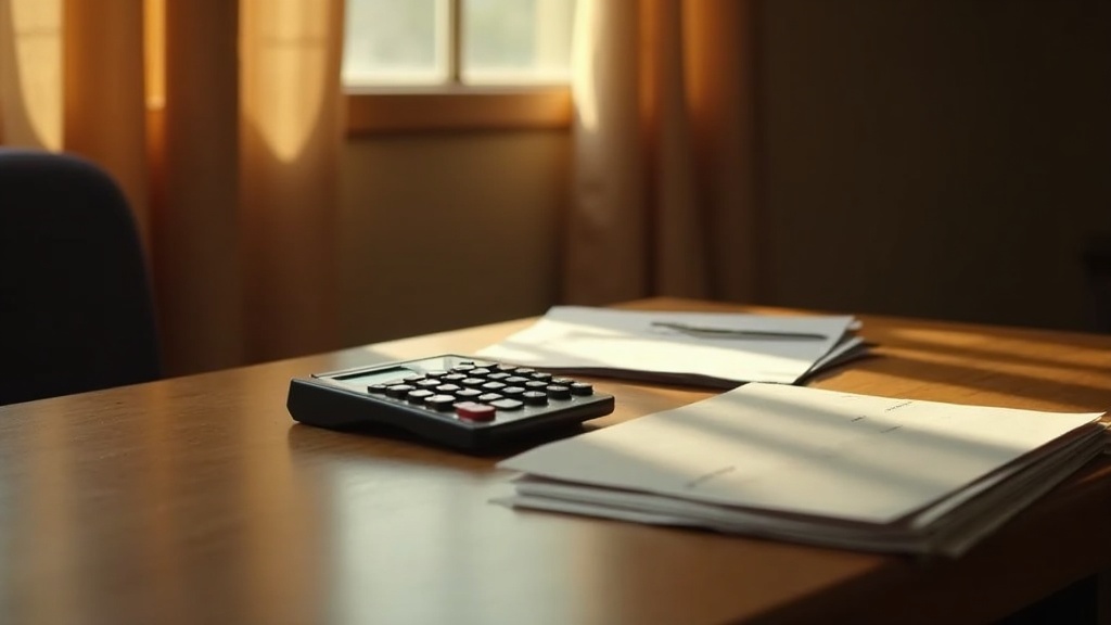 Calculator and unopened bills on a desk representing an Arizona settlement calculation