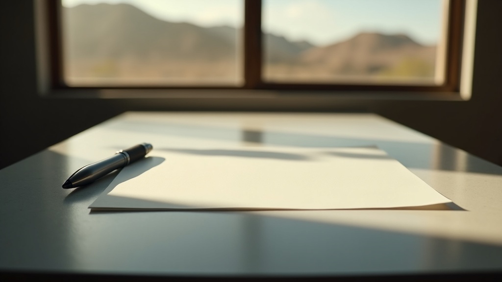 Signed document and pen on a plain table representing an Arizona insurance release