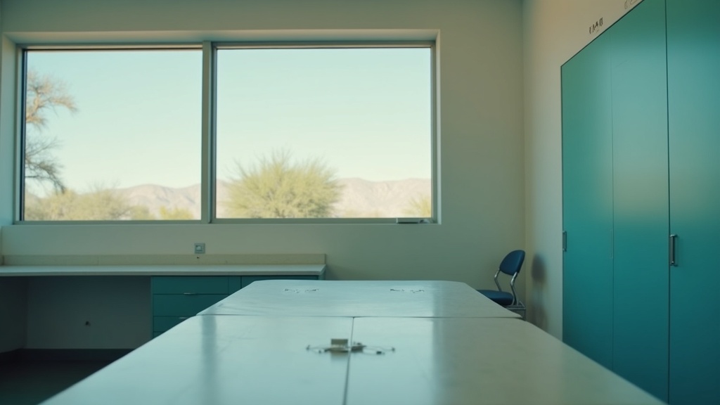 Empty medical examination room