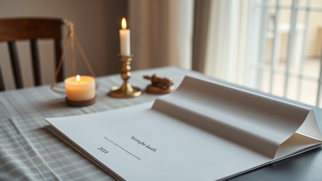 Imagen respetuosa de una mesa familiar, carpeta legal y luz cálida de Arizona, sin texto legible.